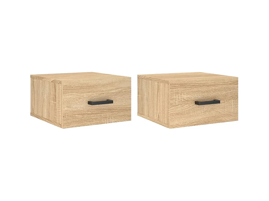 Franconville  Tables de chevet murales 2 pcs chêne sonoma 35x35x20 cm