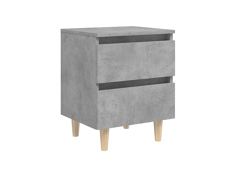 Kutztown  Table de chevet avec pieds en pin gris béton 40x35x50 cm