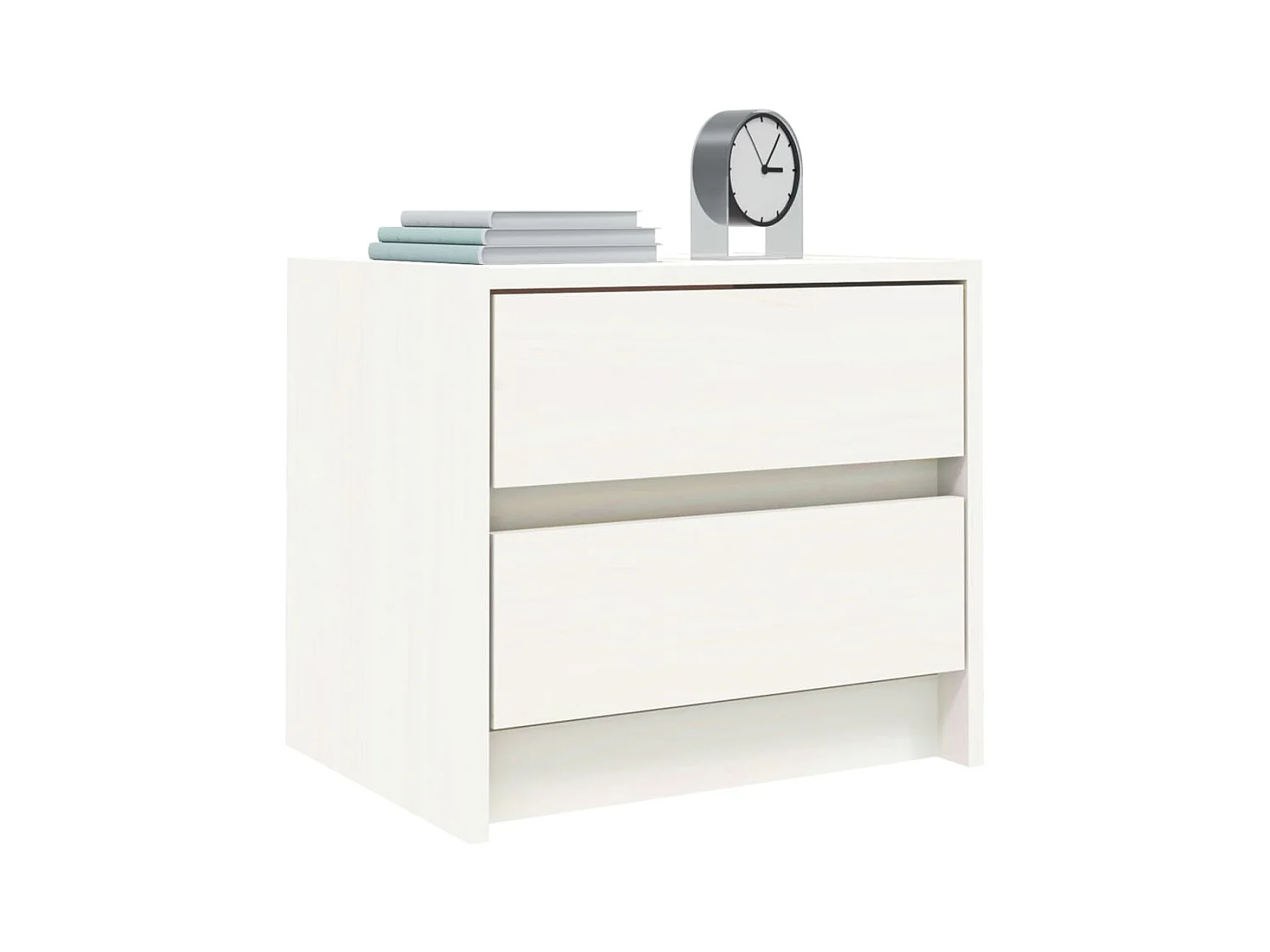 Claire-Françoise-Louise  Tables de chevet 2 pcs blanc 40x31x35,5 cm bois de pin massif