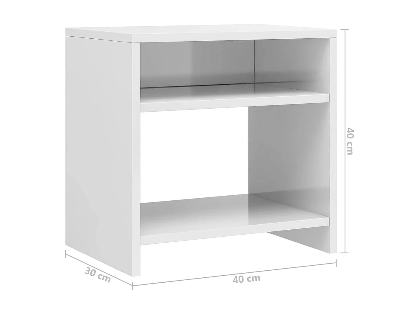 Anelies  Tables de chevet 2pcs Blanc brillant 40x30x40cm bois ingénierie