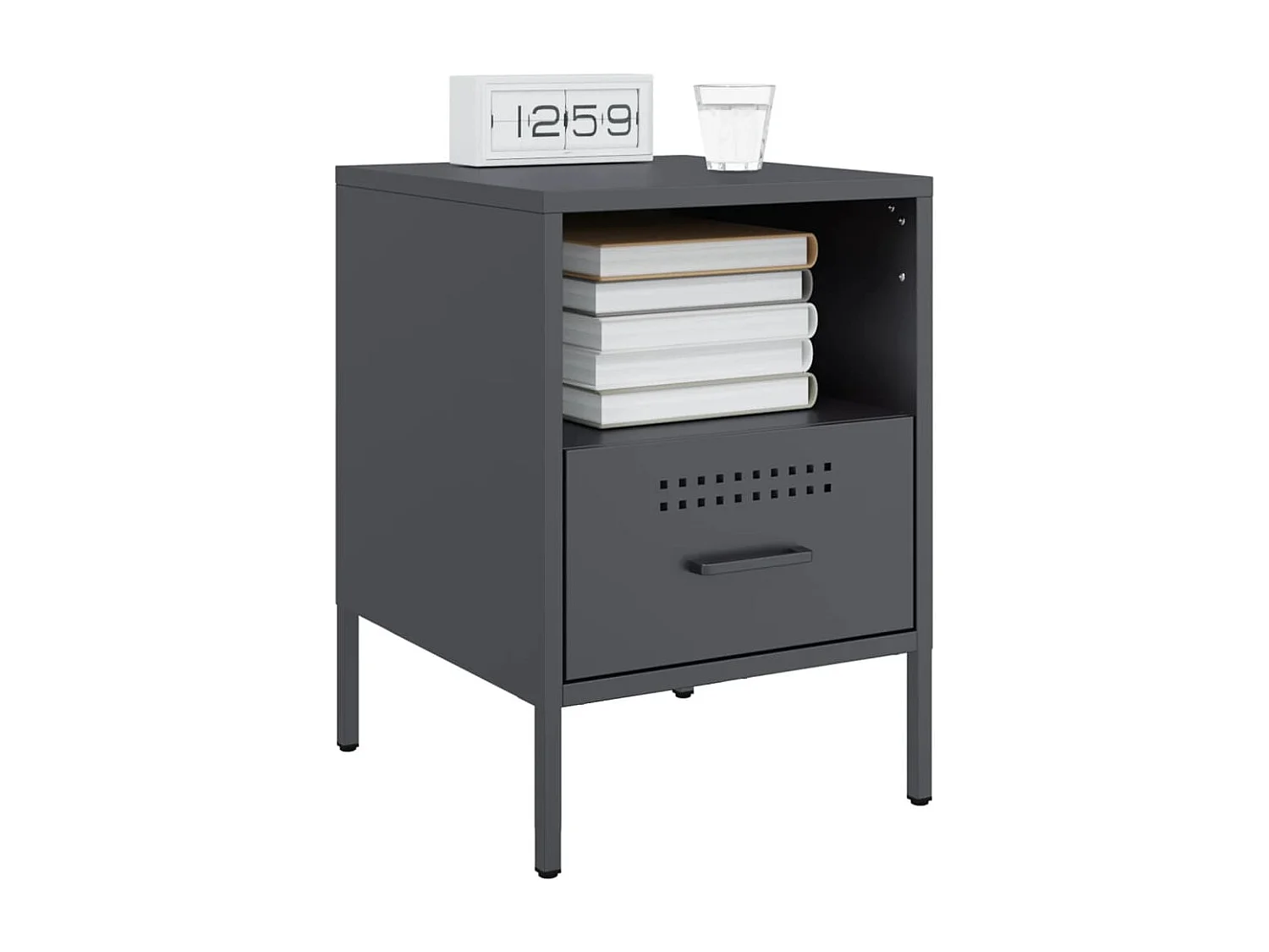 Sundby  Tables de chevet 2 pcs anthracite 36x39x50,5 cm acier