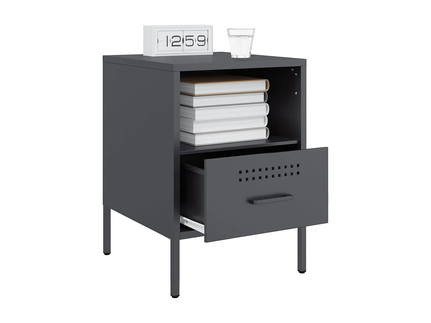 Sundby  Tables de chevet 2 pcs anthracite 36x39x50,5 cm acier