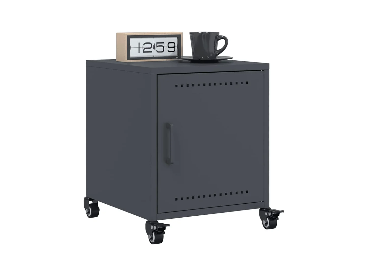 Crestline  Tables de chevet 2 pcs anthracite 36x39x43,5 cm acier