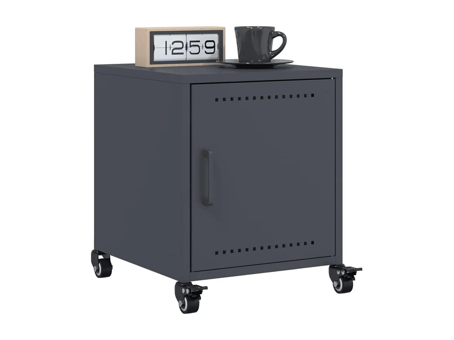 Crestline  Tables de chevet 2 pcs anthracite 36x39x43,5 cm acier