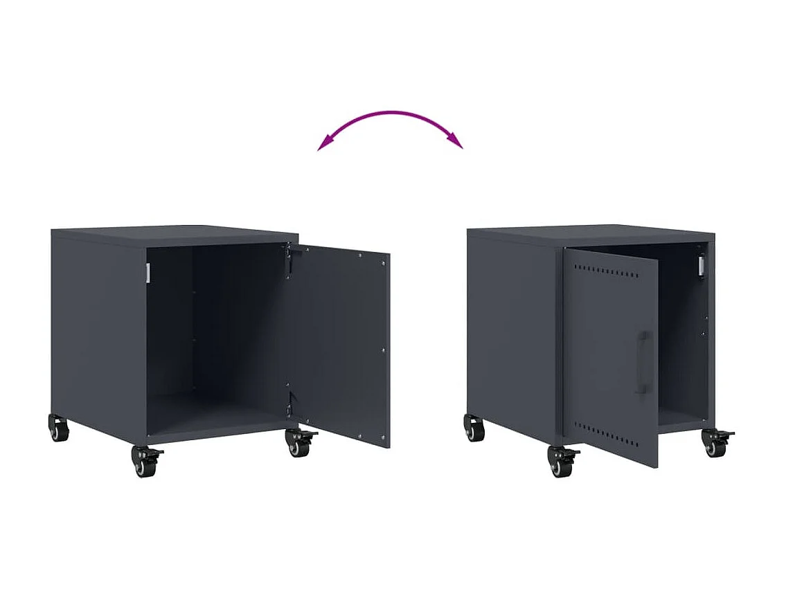 Crestline  Tables de chevet 2 pcs anthracite 36x39x43,5 cm acier