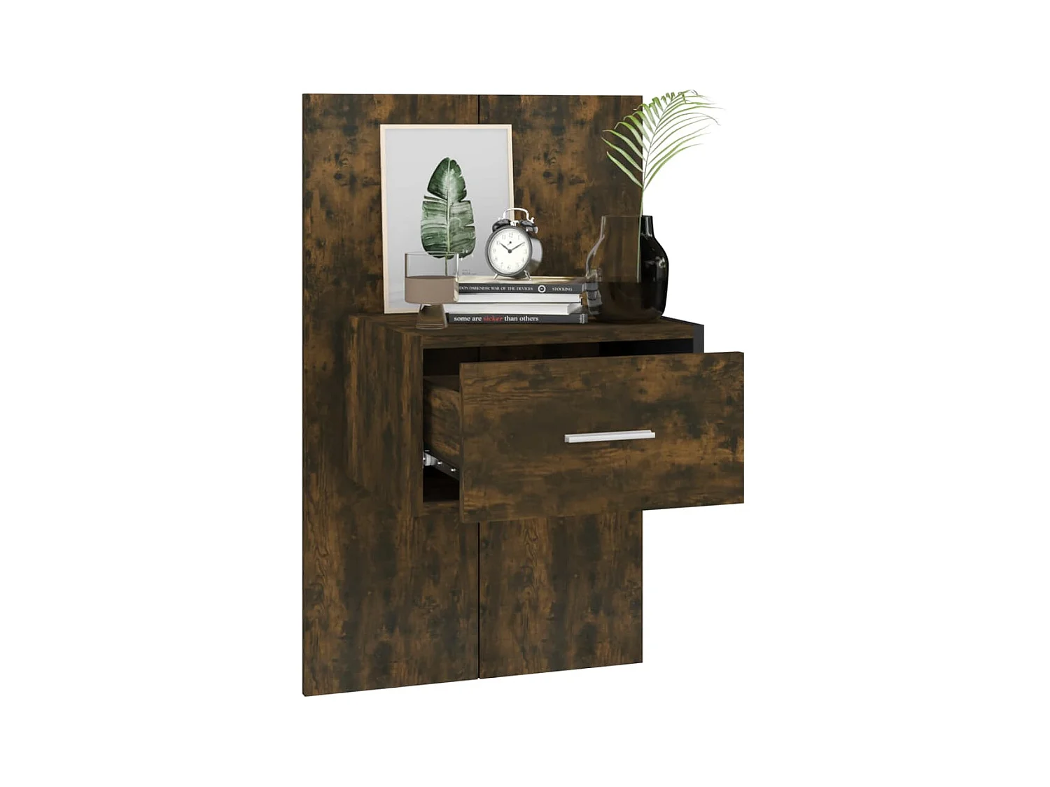 Saffira  Table de chevet murale Chêne fumé