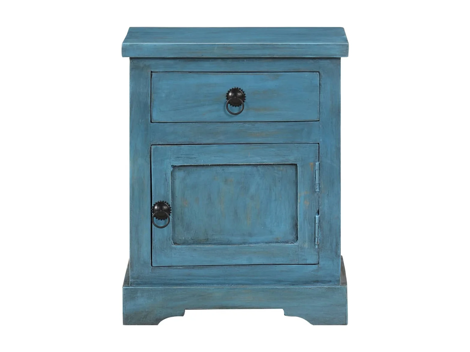 Prolenta Premium -  Nachttisch Massivholz Mango 40x30x50 cm Blau