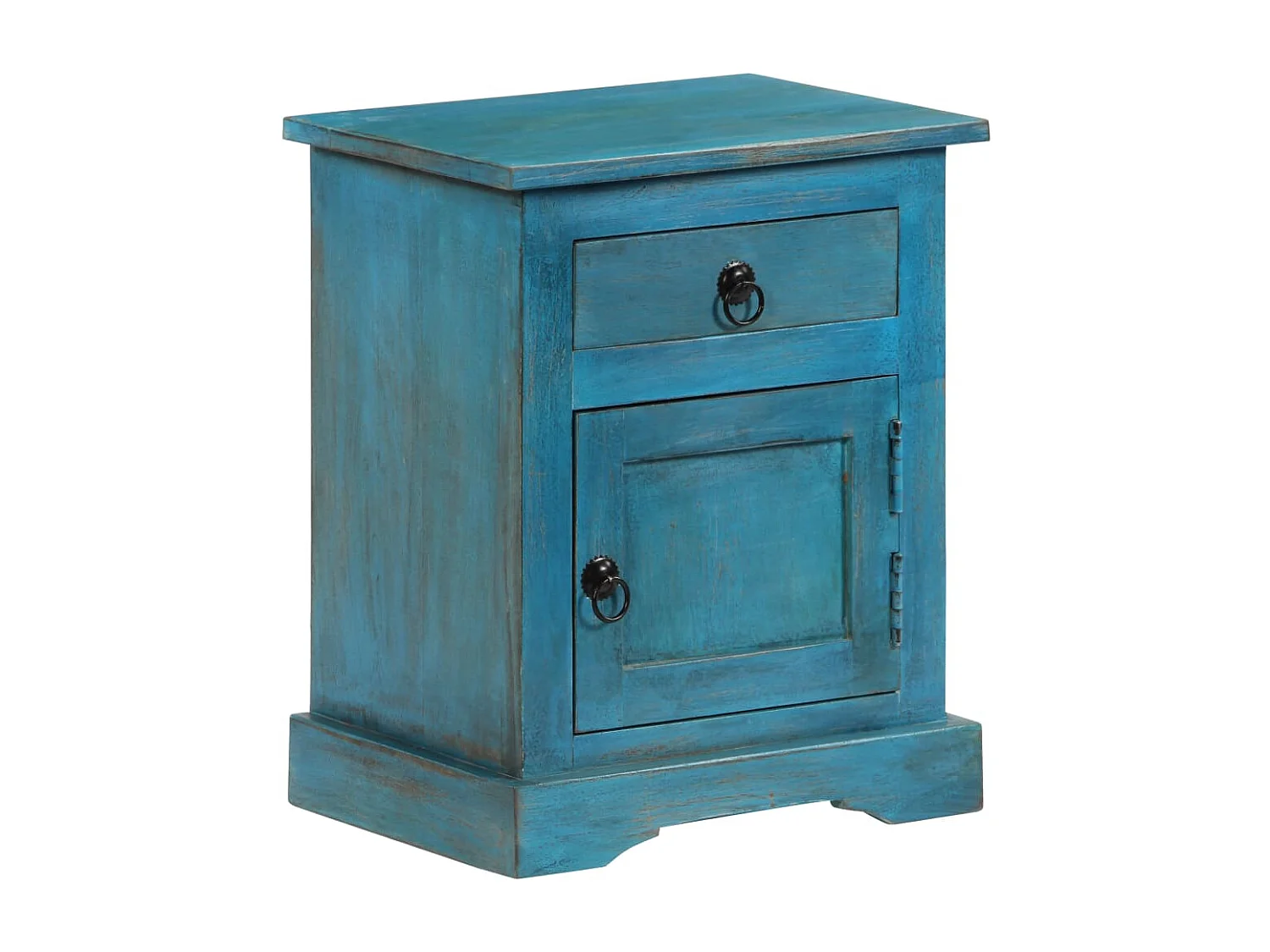 Prolenta Premium -  Nachttisch Massivholz Mango 40x30x50 cm Blau