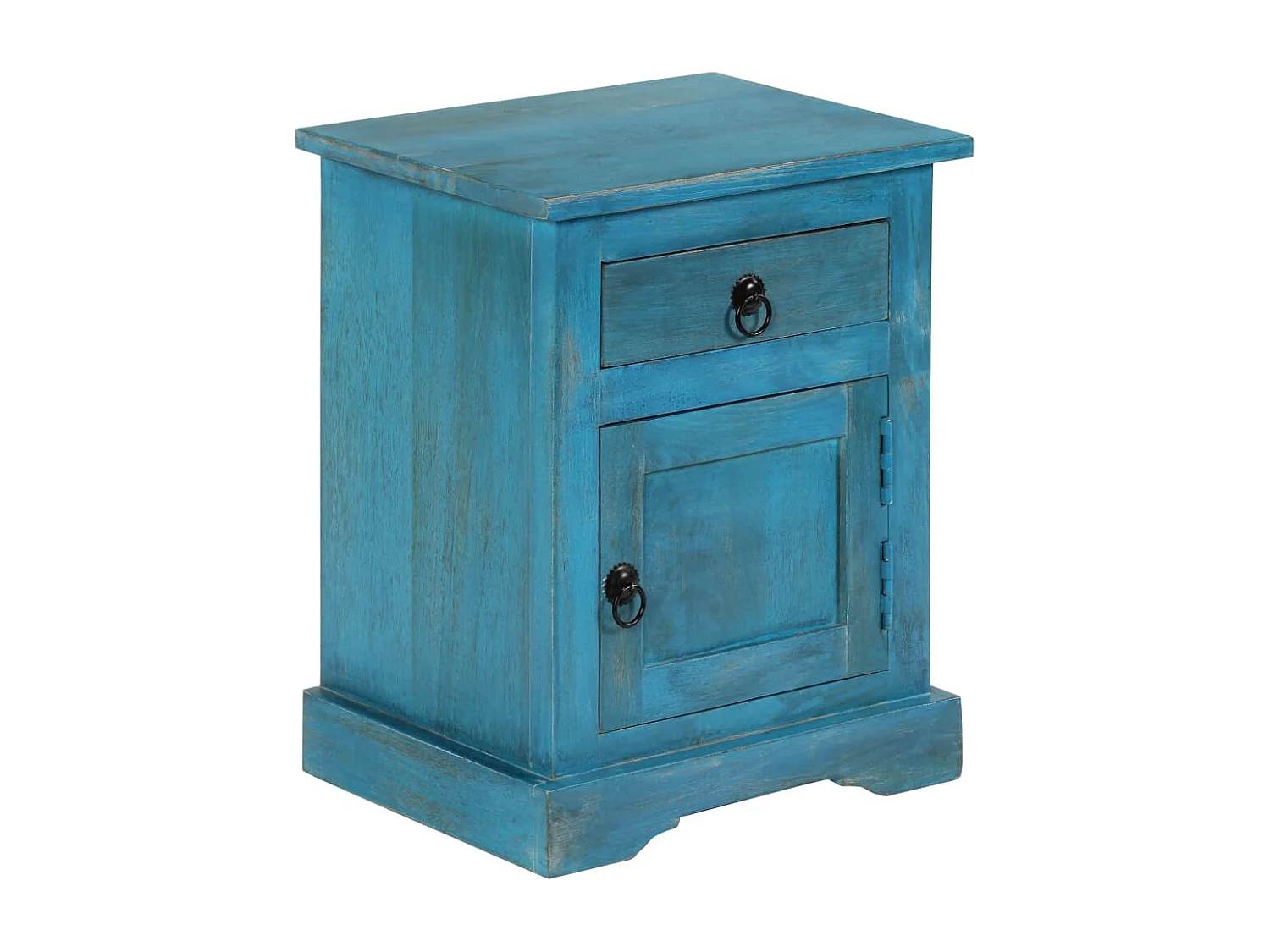Prolenta Premium -  Nachttisch Massivholz Mango 40x30x50 cm Blau