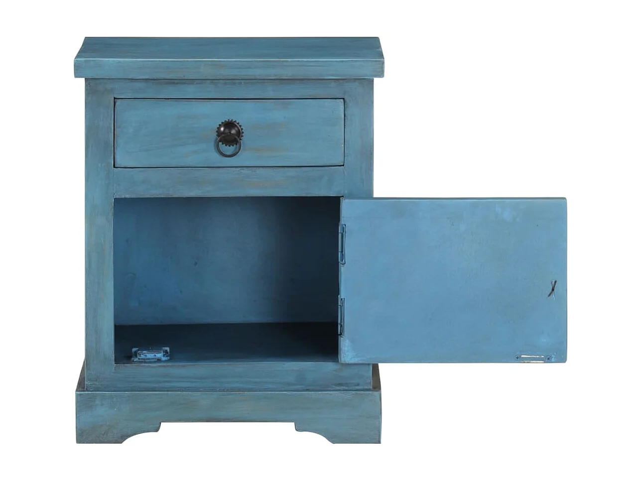 Prolenta Premium -  Nachttisch Massivholz Mango 40x30x50 cm Blau