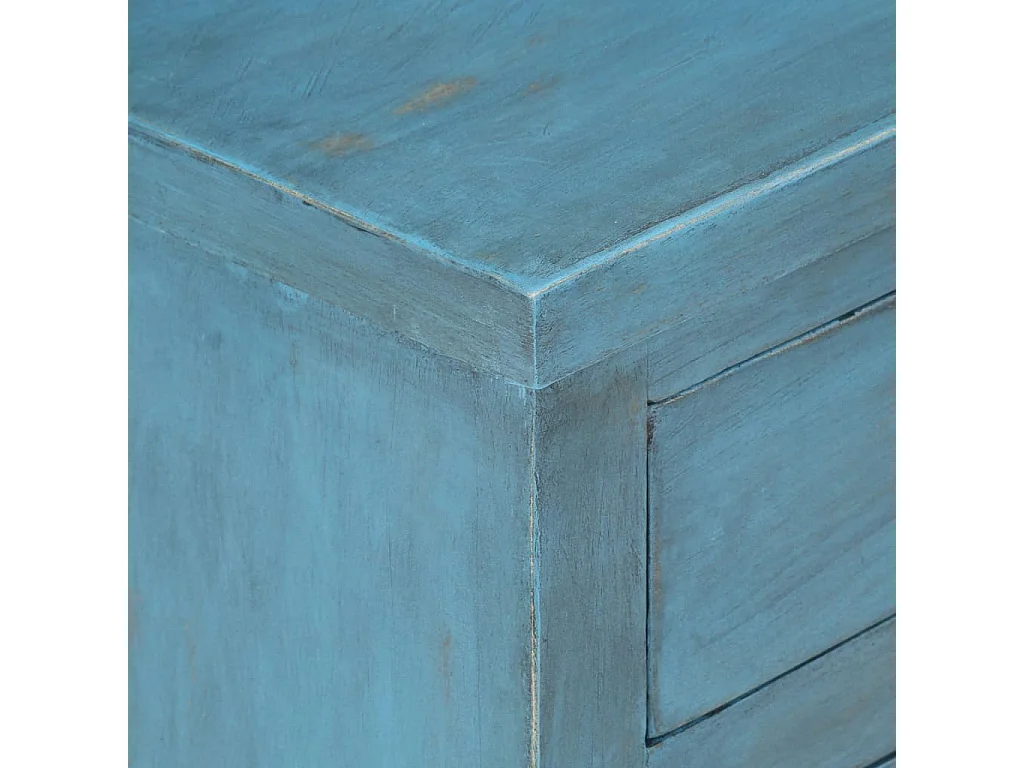 Prolenta Premium -  Nachttisch Massivholz Mango 40x30x50 cm Blau