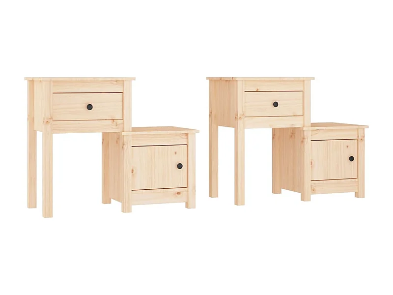Bailey  Tables de chevet 2 pcs 79,5x38x65,5 cm Bois de pin massif