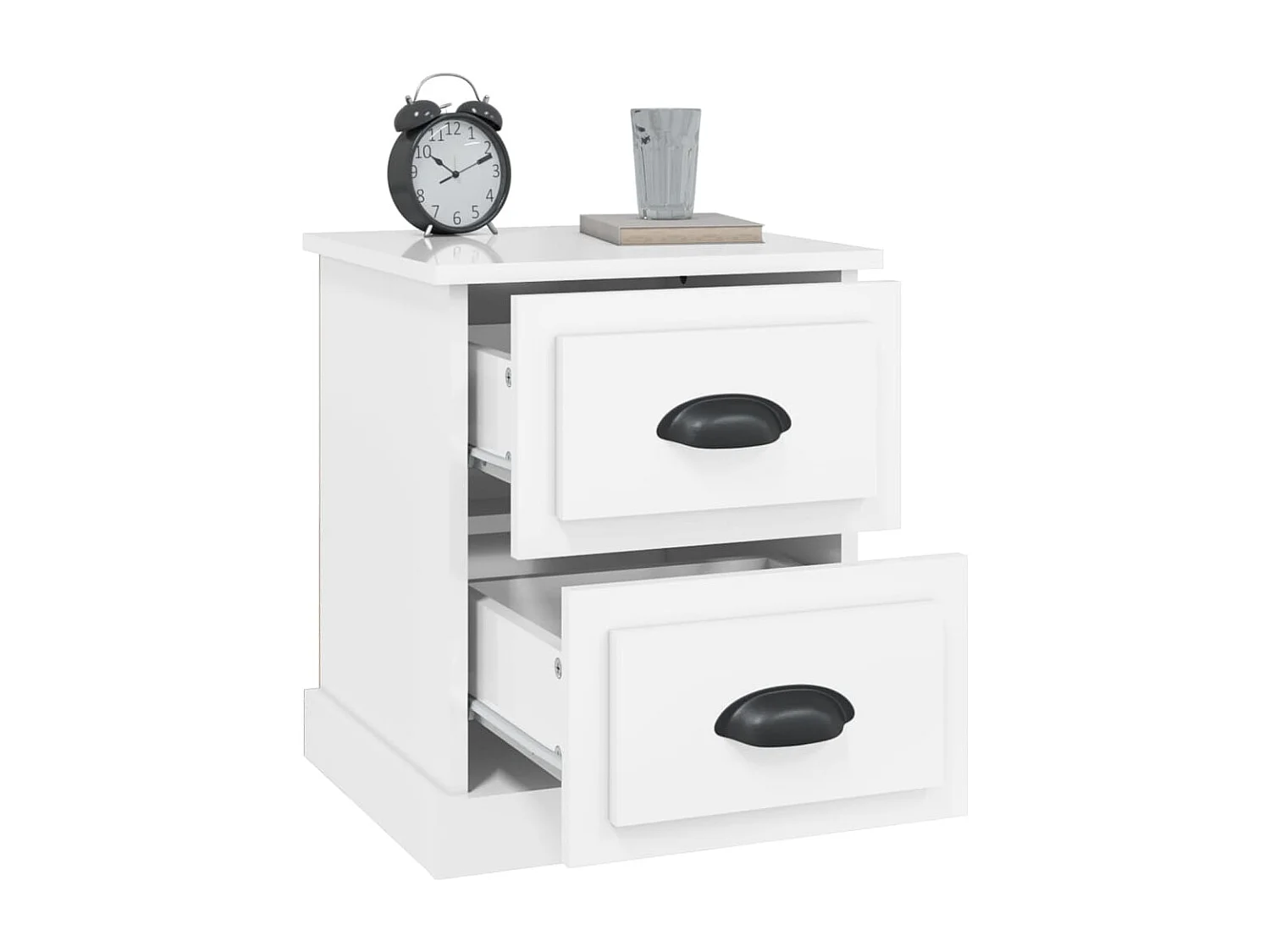 Arras  Tables de chevet 2 pcs blanc brillant 39x39x47,5 cm