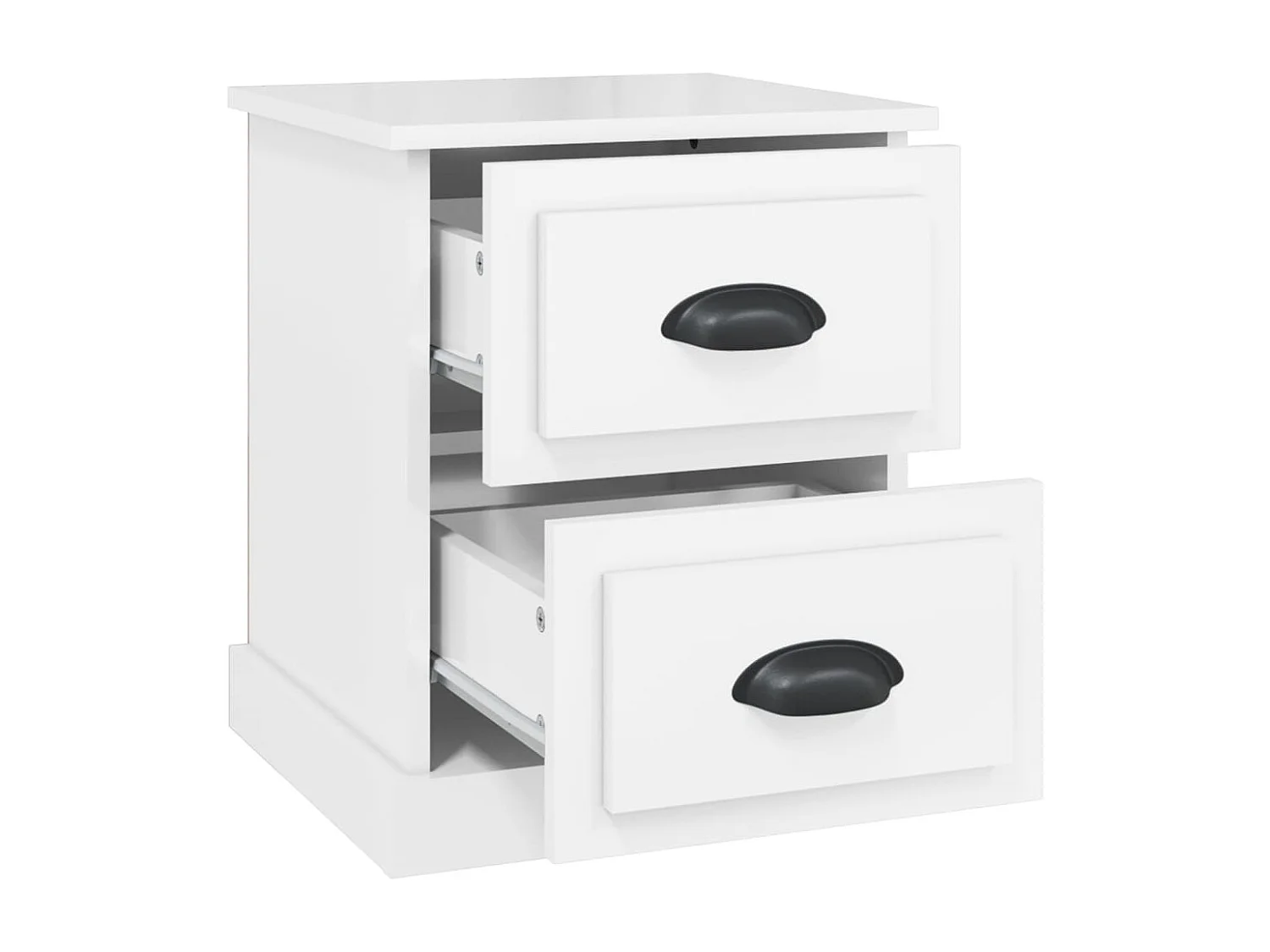 Arras  Tables de chevet 2 pcs blanc brillant 39x39x47,5 cm