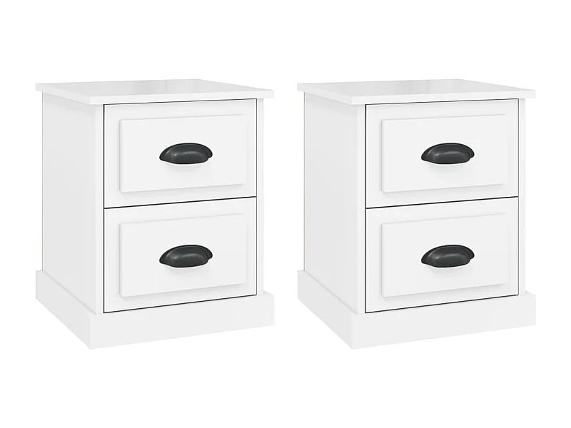 Arras  Tables de chevet 2 pcs blanc brillant 39x39x47,5 cm