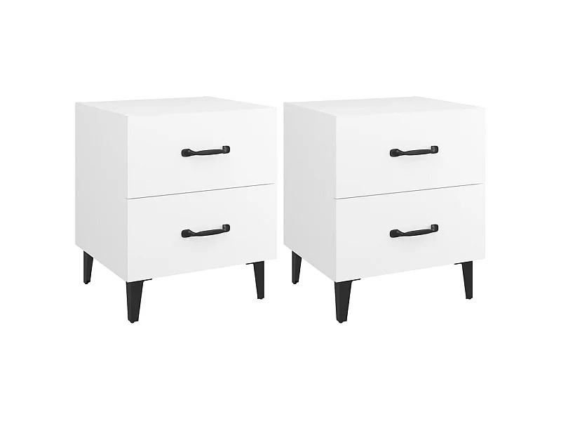 Higginsville  Tables de chevet 2 pcs Blanc 40x35x47,5 cm