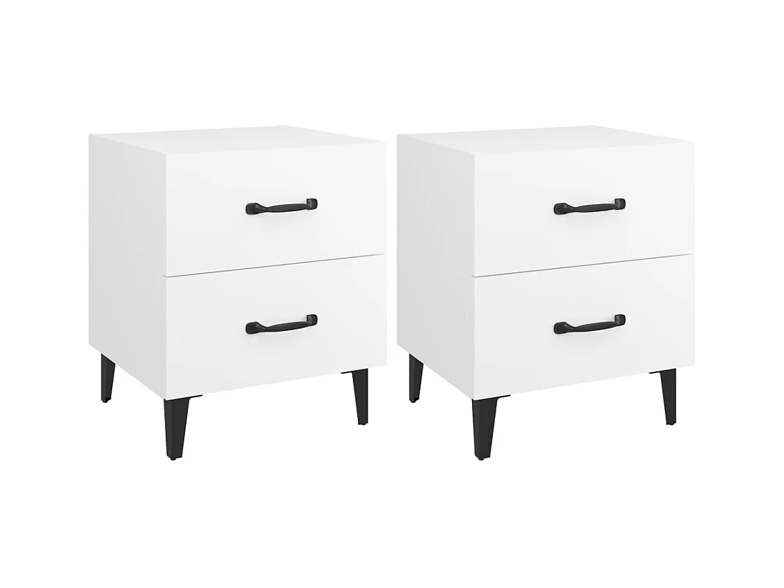 Higginsville  Tables de chevet 2 pcs Blanc 40x35x47,5 cm
