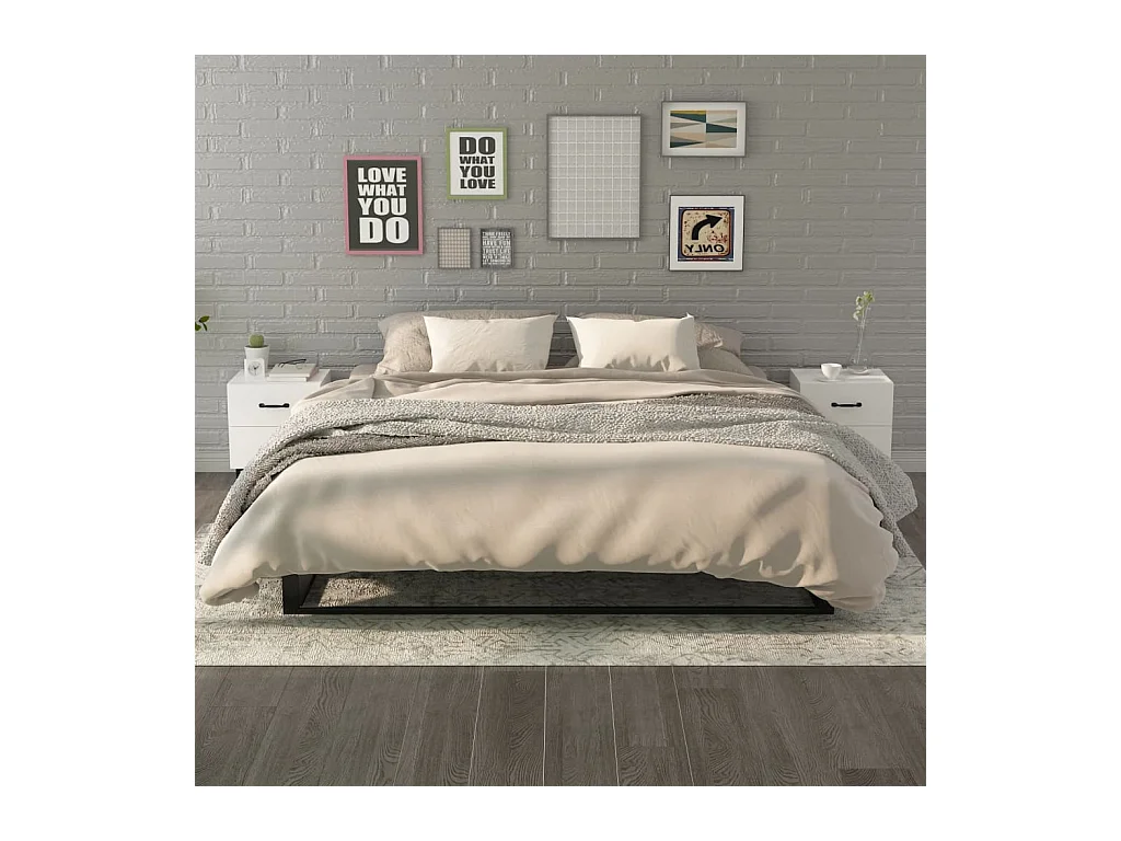 Higginsville  Tables de chevet 2 pcs Blanc 40x35x47,5 cm