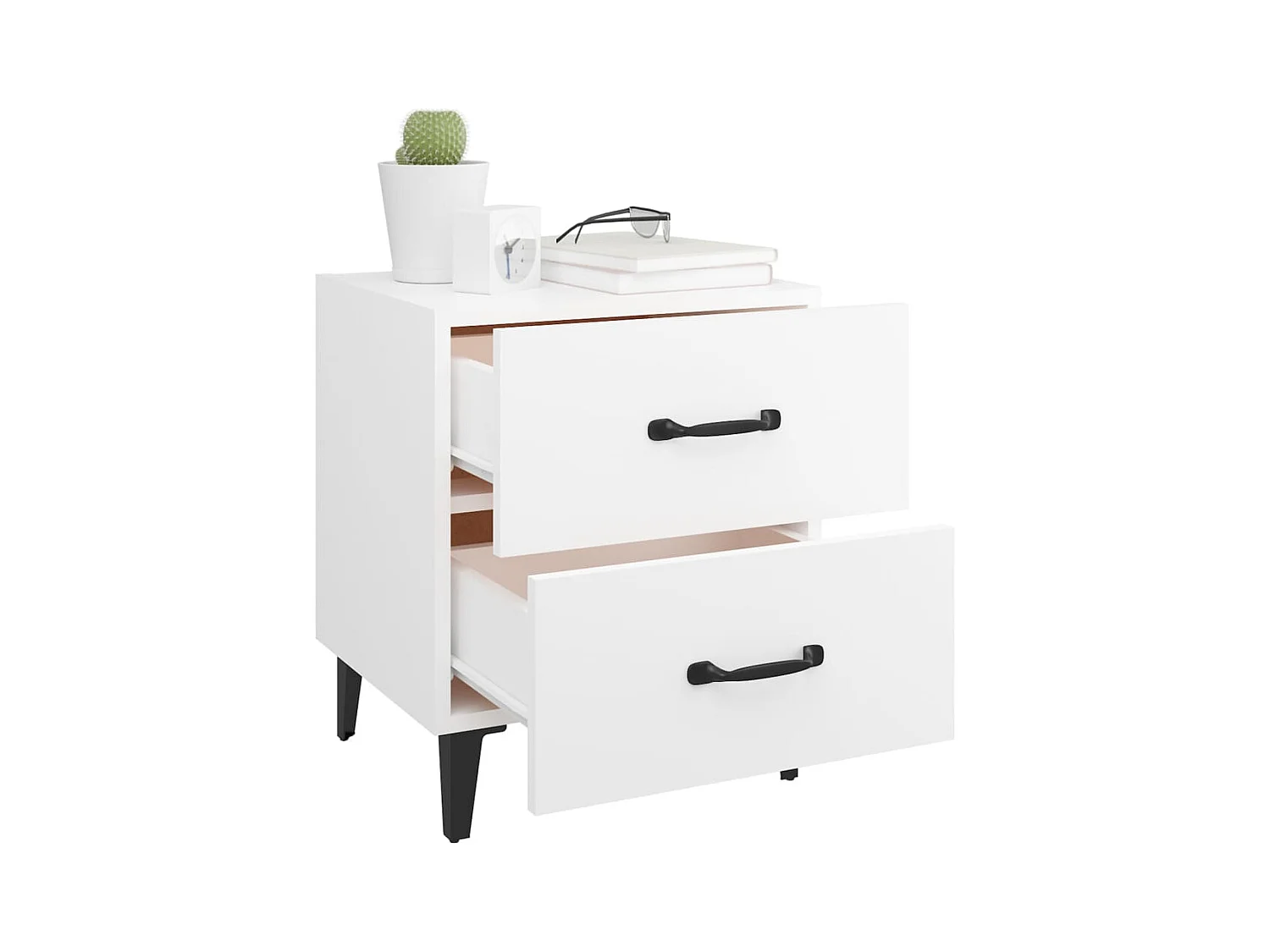 Higginsville  Tables de chevet 2 pcs Blanc 40x35x47,5 cm