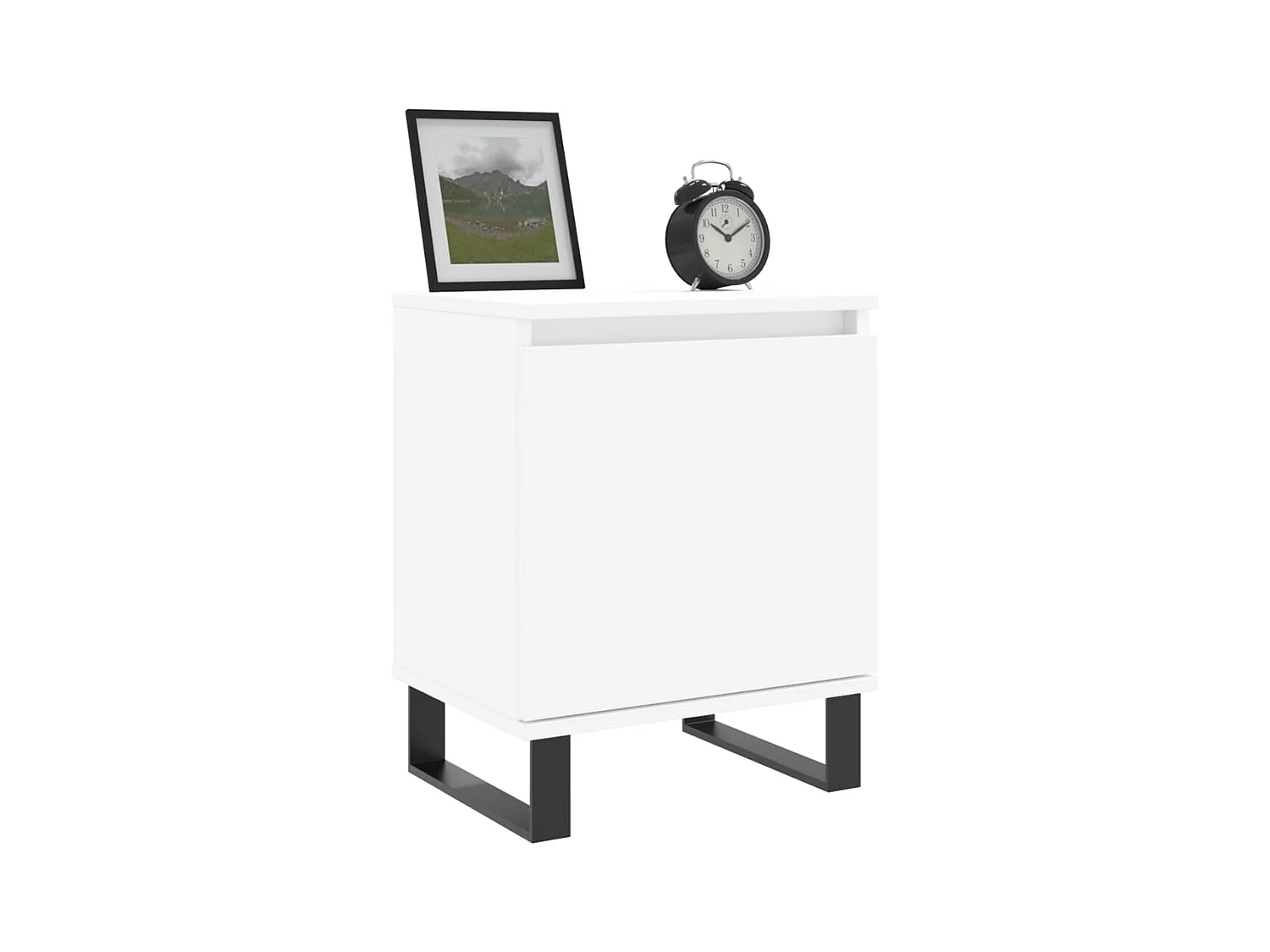 Cydor  Tables de chevet 2pcs blanc brillant 40x30x50cm bois ingénierie