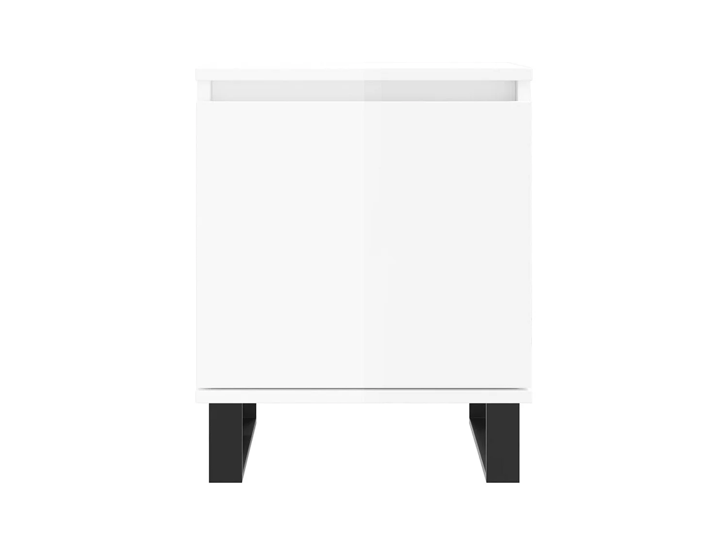 Cydor  Tables de chevet 2pcs blanc brillant 40x30x50cm bois ingénierie