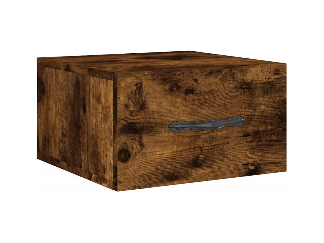 Carbon Hill  Table de chevet murale chêne fumé 35x35x20 cm