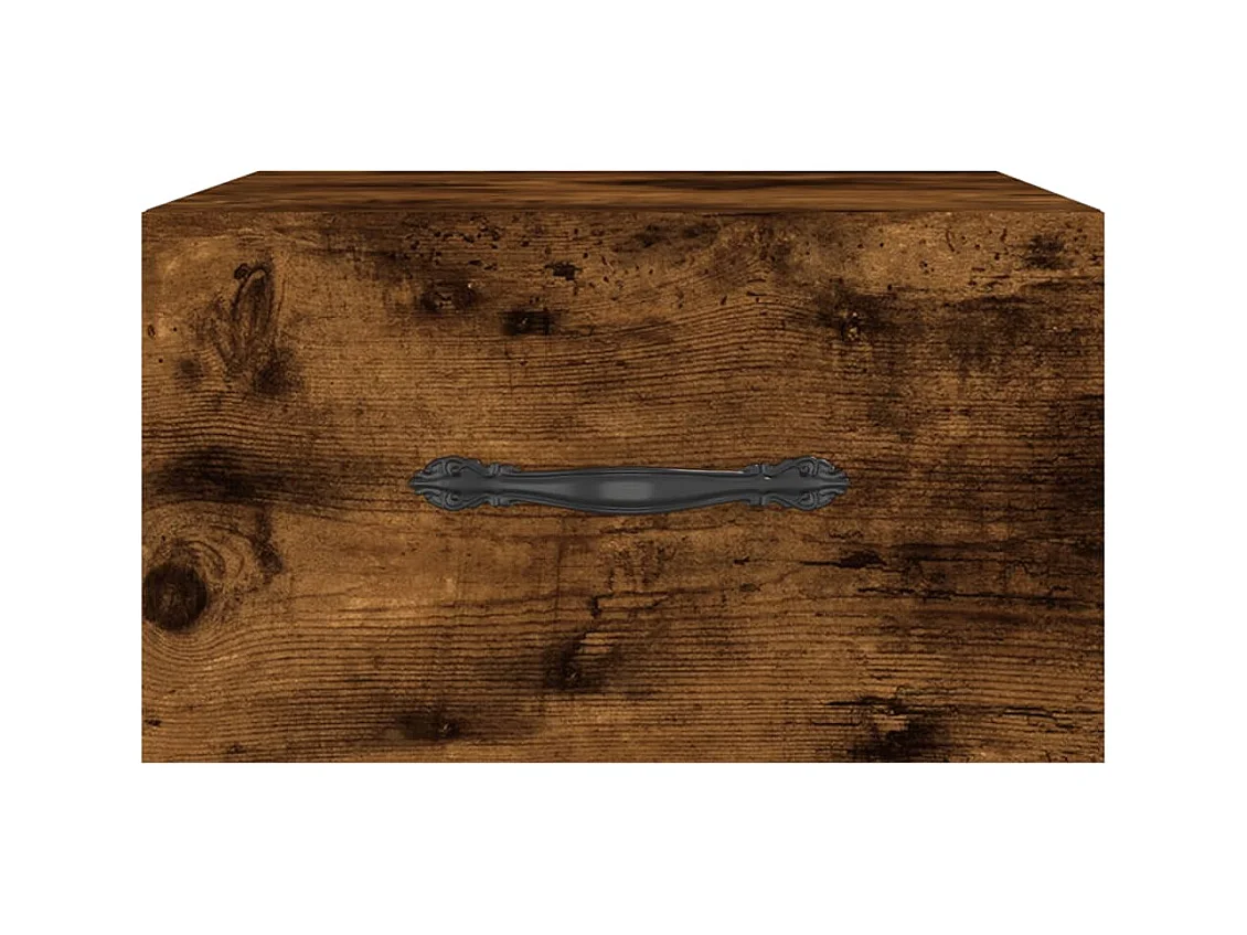 Carbon Hill  Table de chevet murale chêne fumé 35x35x20 cm