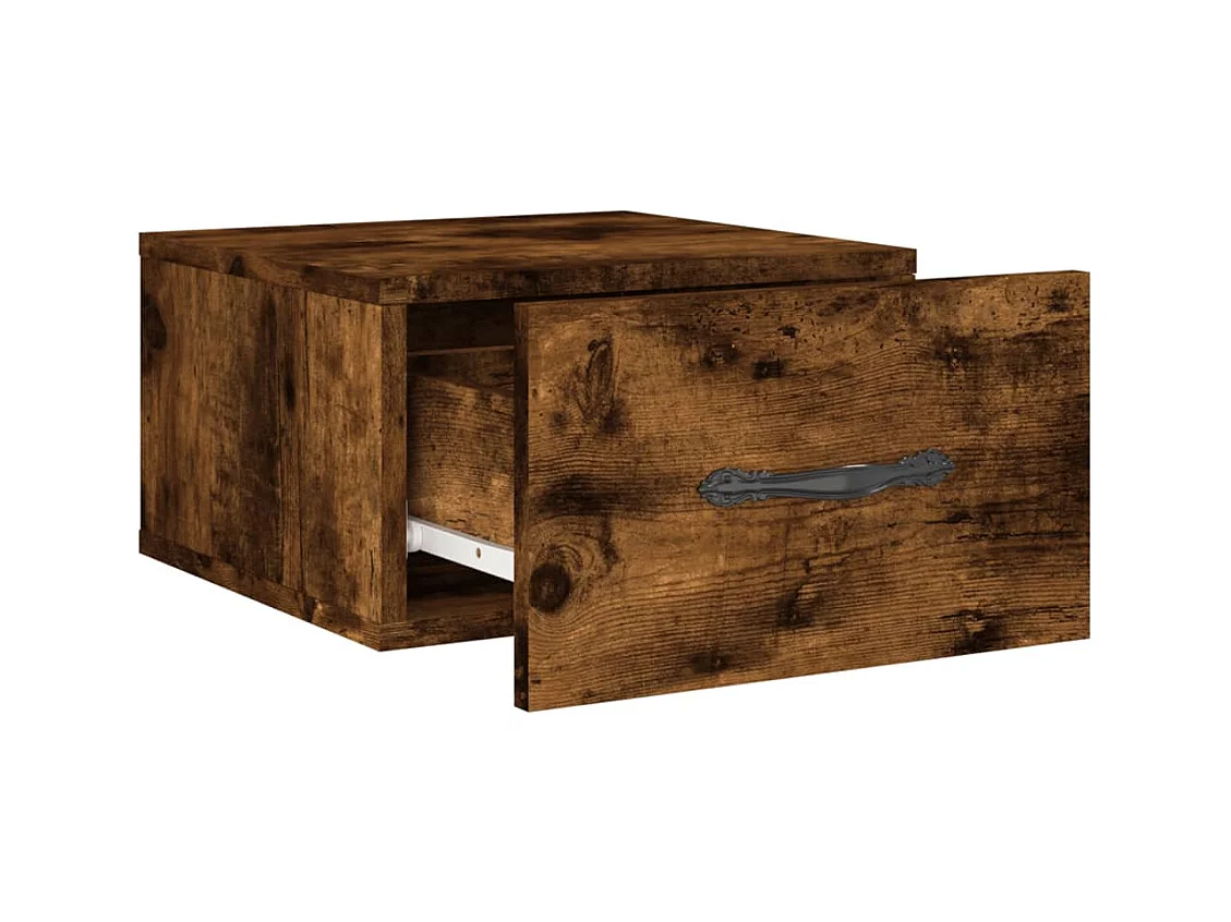 Carbon Hill  Table de chevet murale chêne fumé 35x35x20 cm