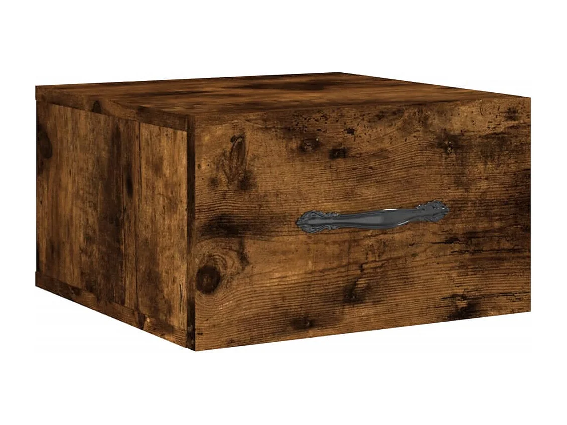 Carbon Hill  Table de chevet murale chêne fumé 35x35x20 cm