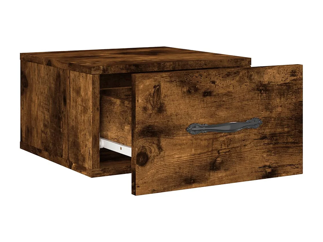 Carbon Hill  Table de chevet murale chêne fumé 35x35x20 cm