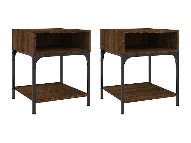Marthe Helene  Tables de chevet 2 pcs chêne marron 40x41x50 cm bois ingénierie