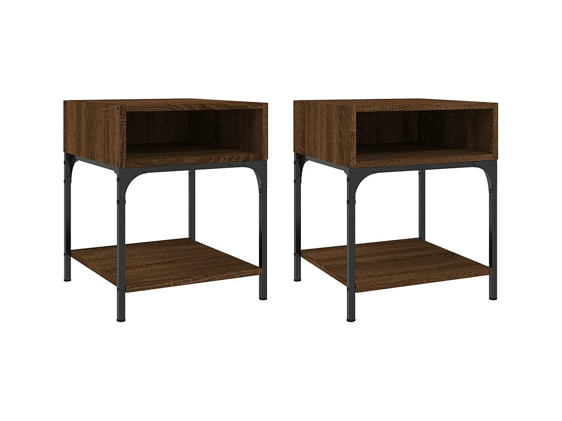 Marthe Helene  Tables de chevet 2 pcs chêne marron 40x41x50 cm bois ingénierie