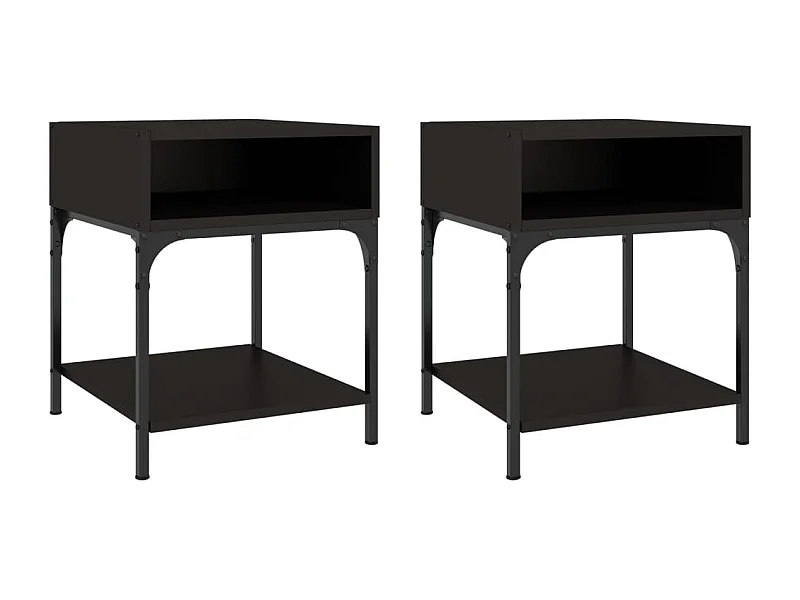 Marthe Helene  Tables de chevet 2 pcs noir 40x41x50 cm bois d’ingénierie