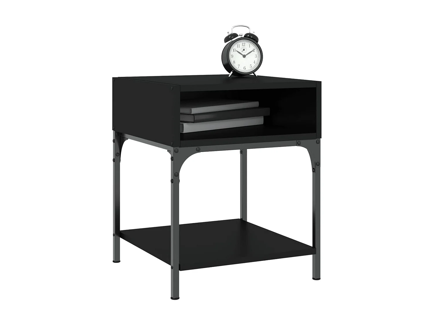 Marthe Helene  Tables de chevet 2 pcs noir 40x41x50 cm bois d’ingénierie