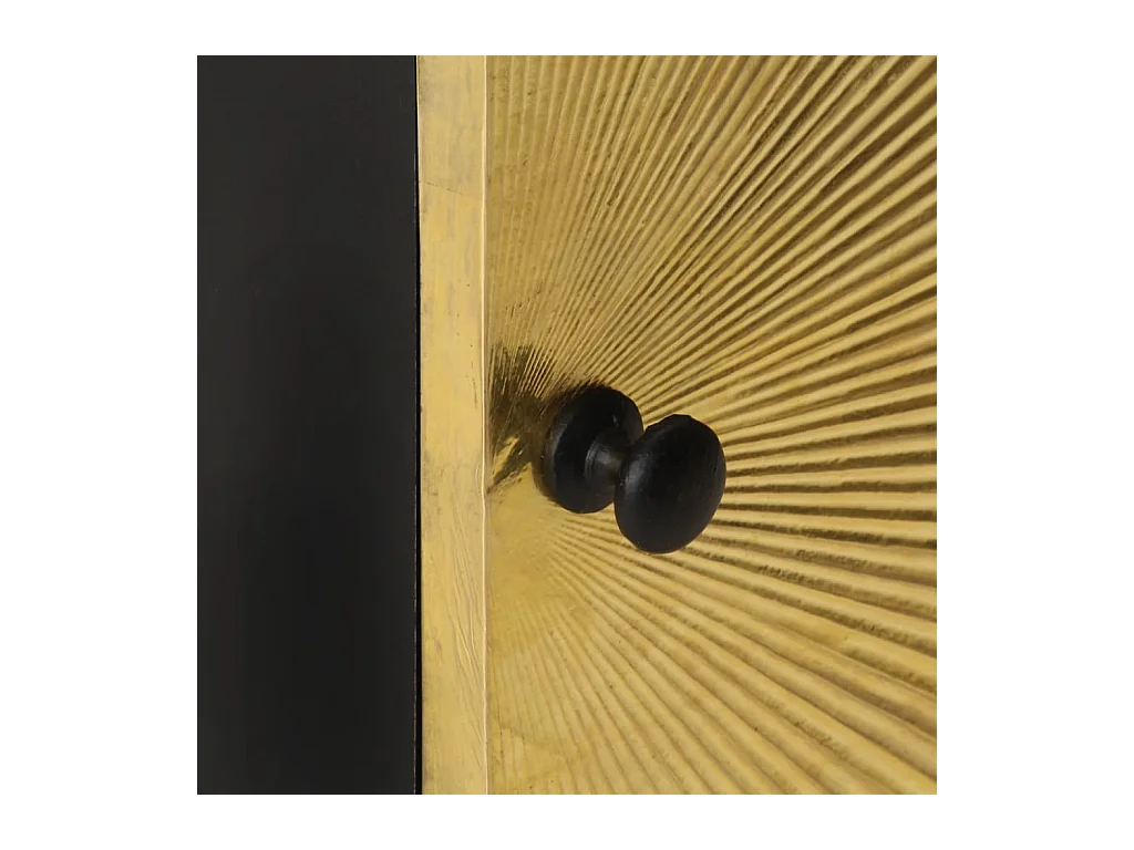 Garden Furniture -  Table de chevet avec front en laiton 40x30x50cm Manguier massif