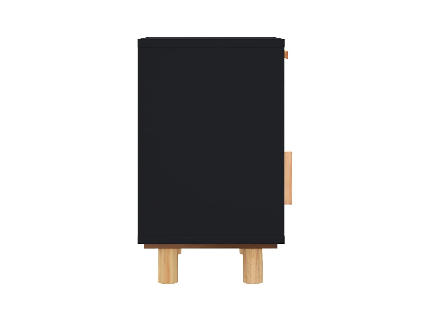 Adrian  Tables de chevet 2 pcs Noir Bois de pin massif et rotin l