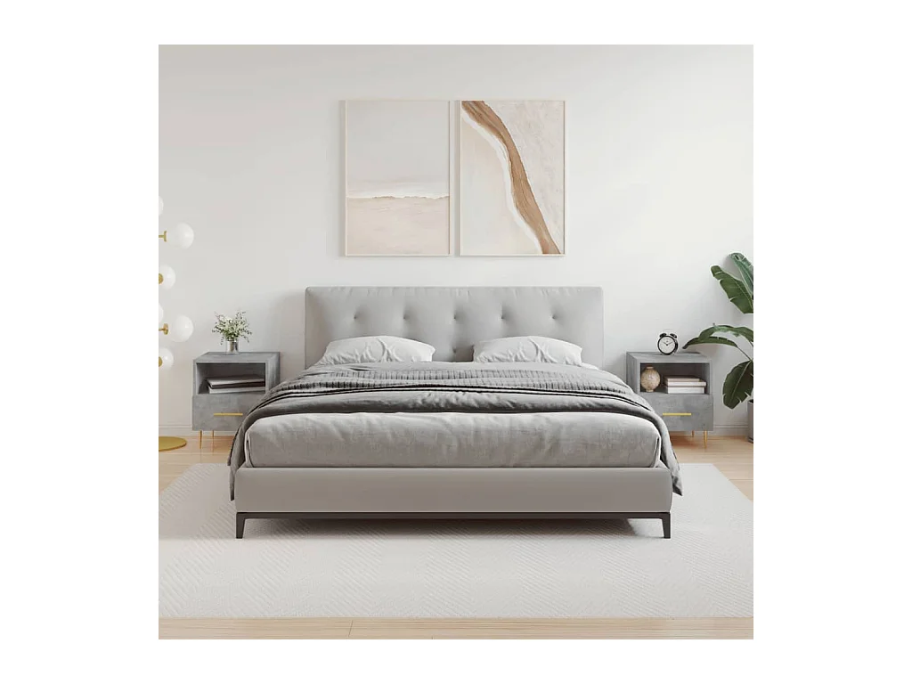 Marindor  Tables de chevet 2pcs gris béton 40x35x47,5cm bois d’ingénierie