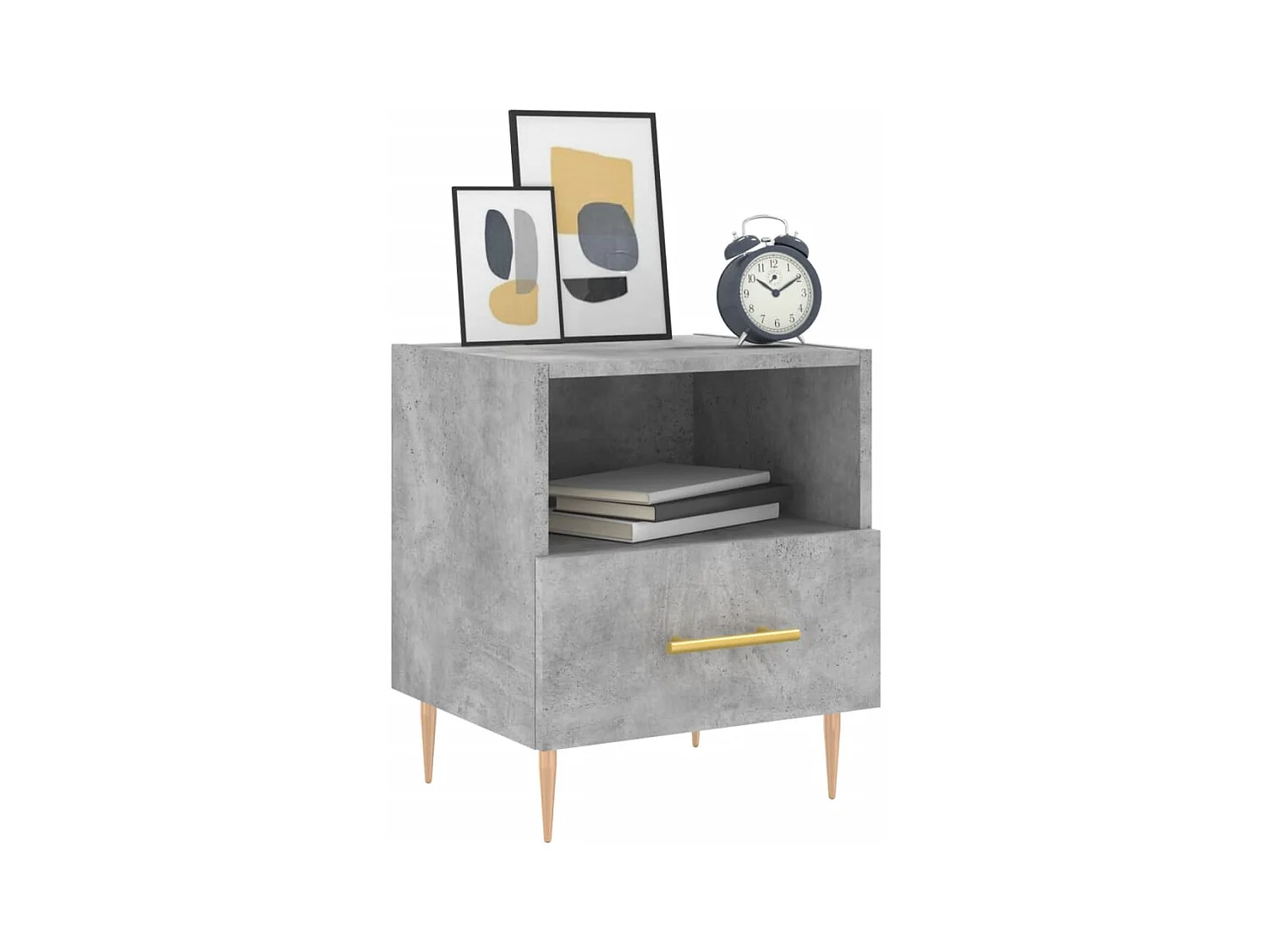 Marindor  Tables de chevet 2pcs gris béton 40x35x47,5cm bois d’ingénierie