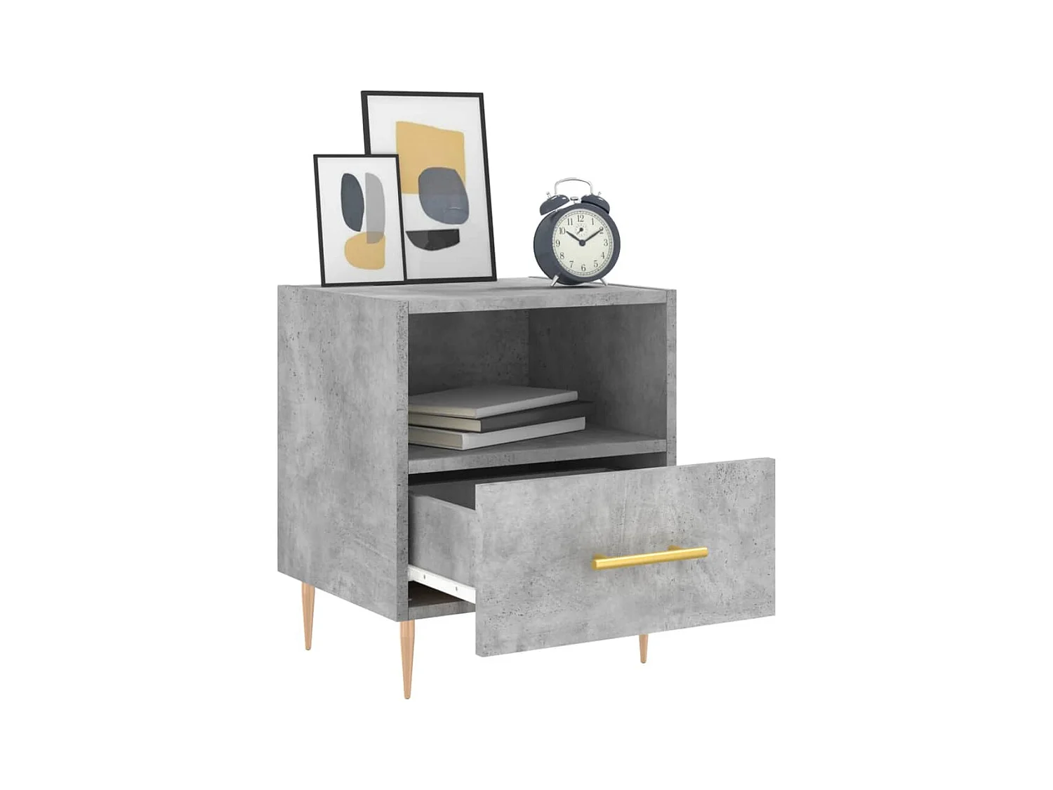 Marindor  Tables de chevet 2pcs gris béton 40x35x47,5cm bois d’ingénierie