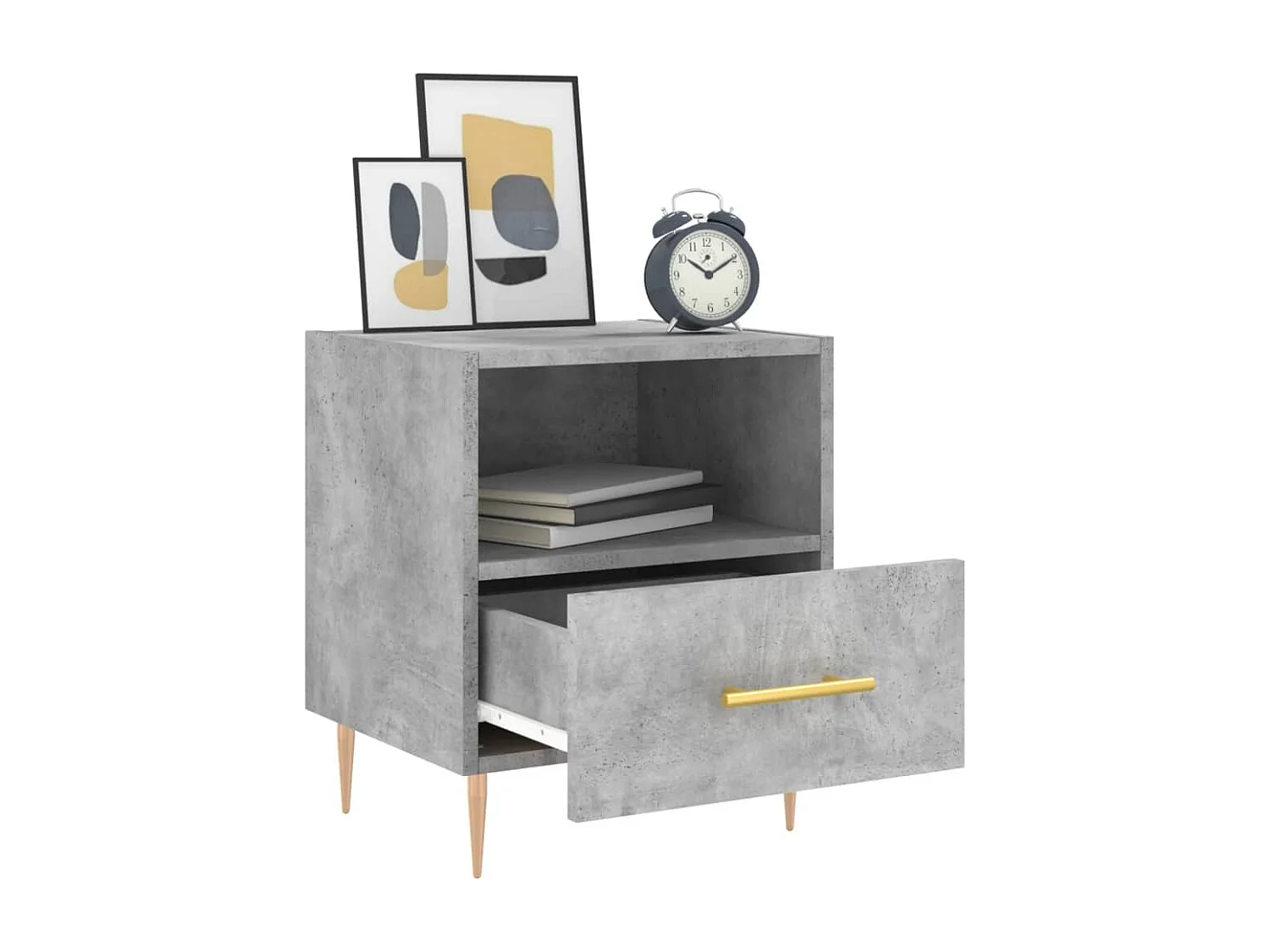 Marindor  Tables de chevet 2pcs gris béton 40x35x47,5cm bois d’ingénierie