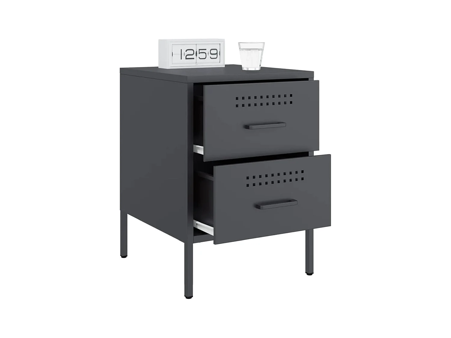 Lucille  Tables de chevet 2 pcs anthracite 36x39x50,5 cm acier