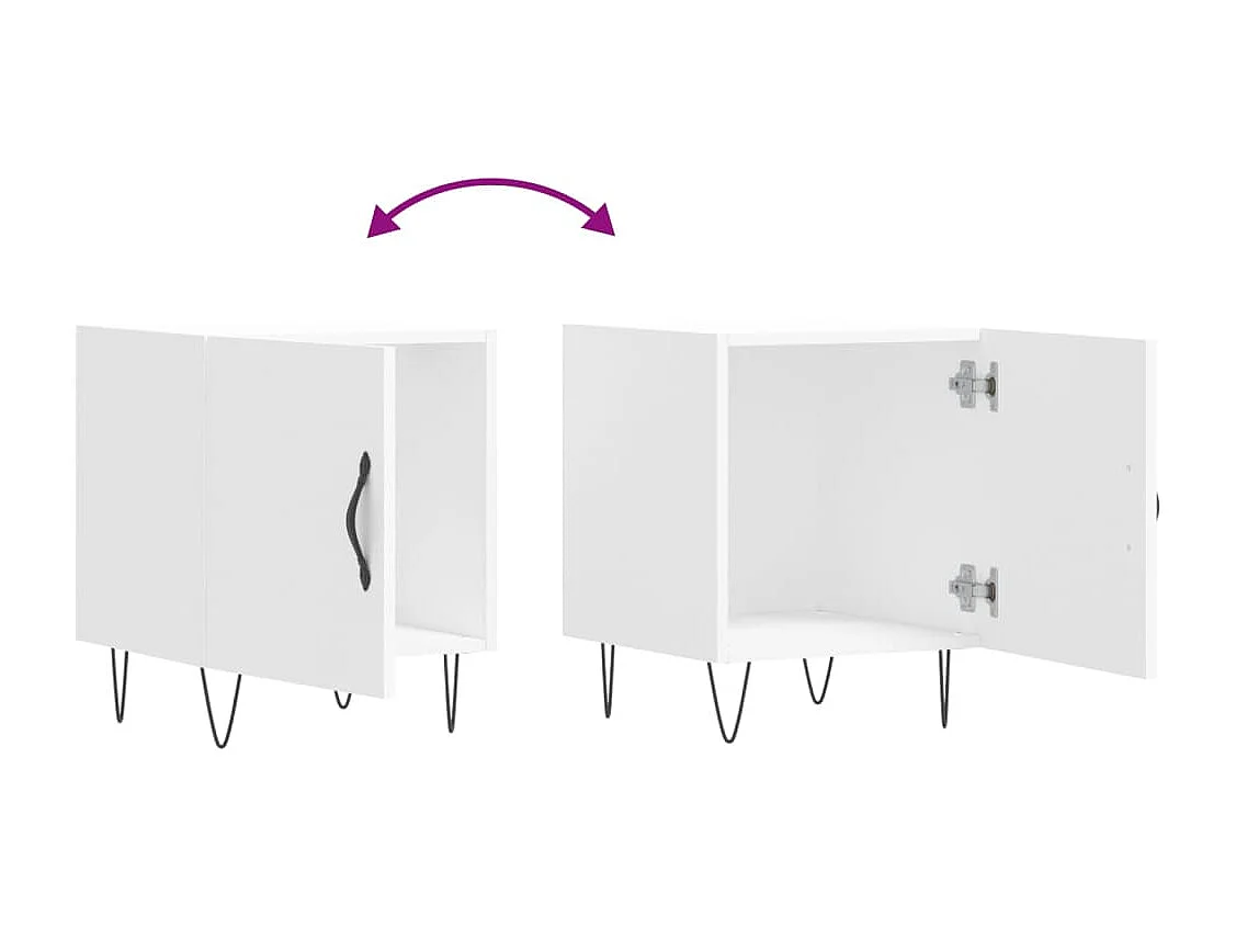 Corning  Tables de chevet 2 pcs blanc 40x40x50 cm bois d’ingénierie