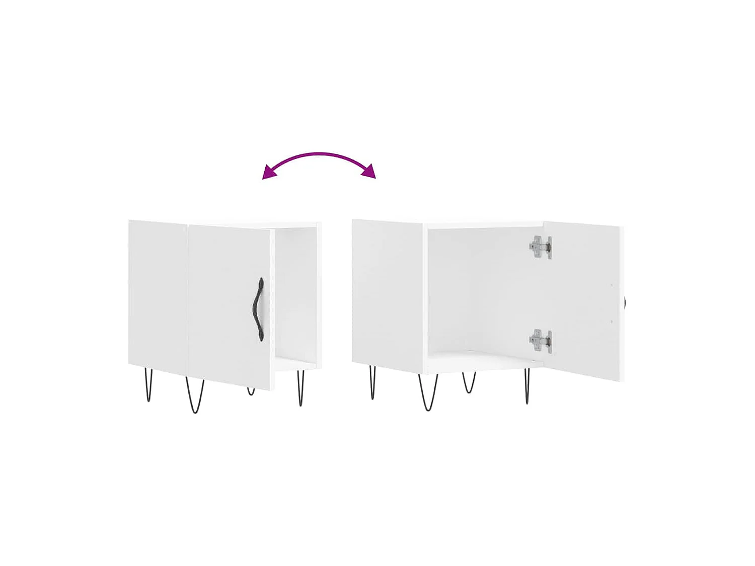 Corning  Tables de chevet 2 pcs blanc 40x40x50 cm bois d’ingénierie