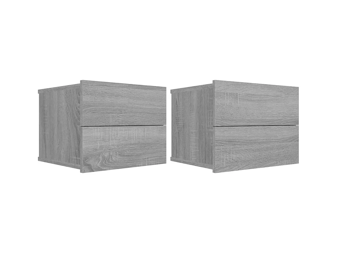 Ylöjärvi  Tables de chevet 2 pcs Sonoma gris 40x30x30cm Bois d'ingénierie