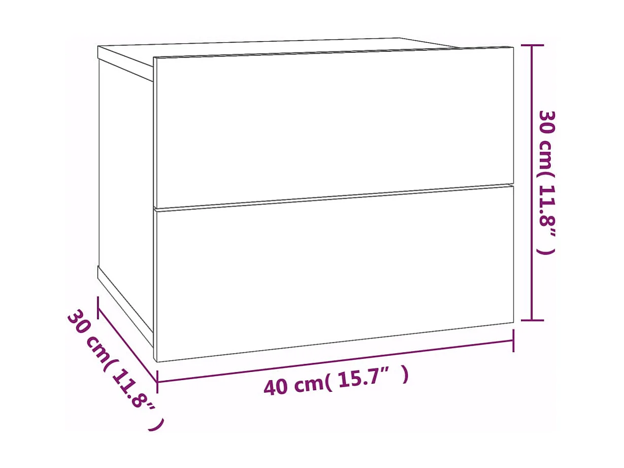 Ylöjärvi  Tables de chevet 2 pcs Sonoma gris 40x30x30cm Bois d'ingénierie