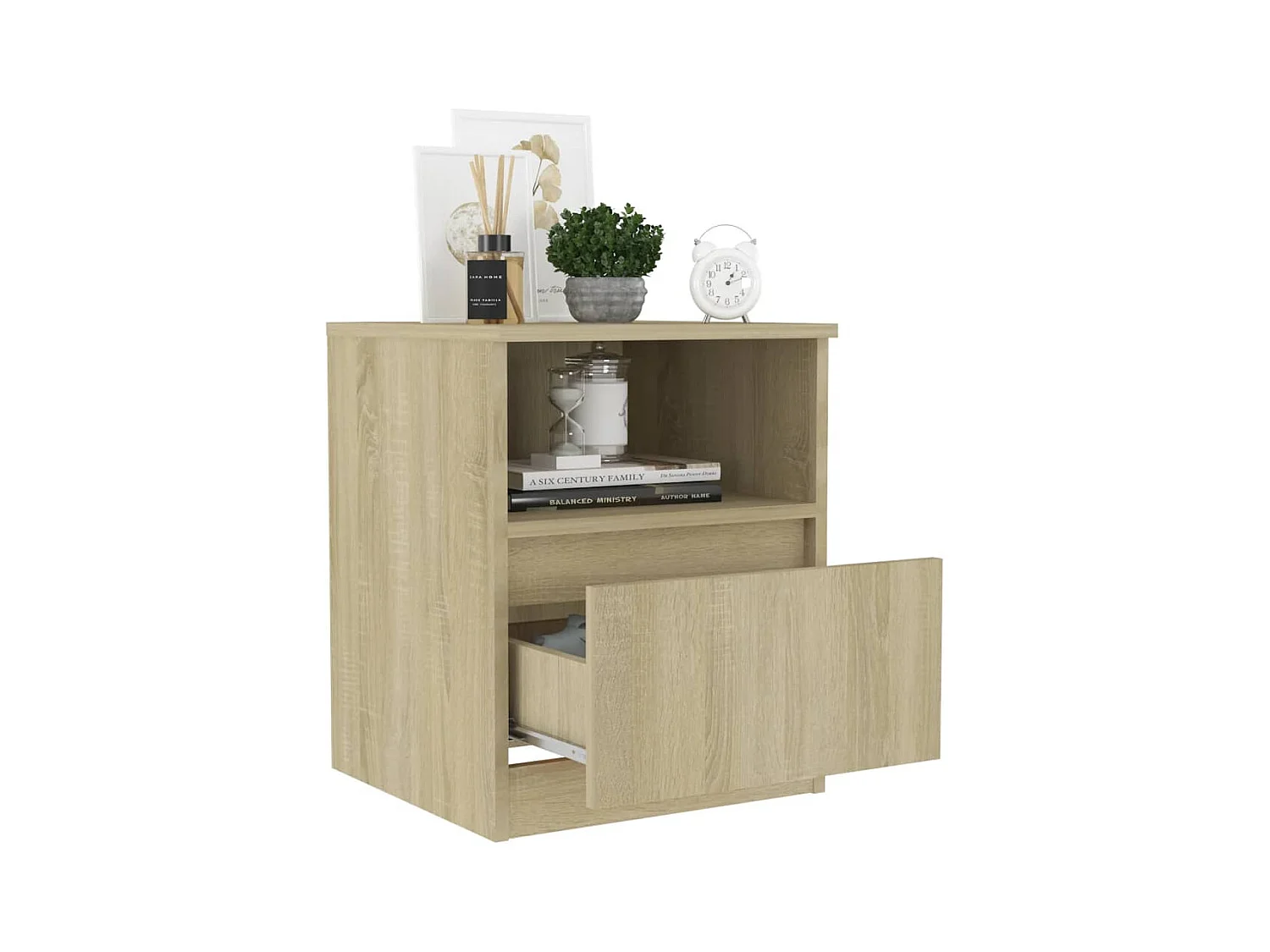 Wouter  Table de chevet Chêne sonoma 40x40x50 cm Aggloméré