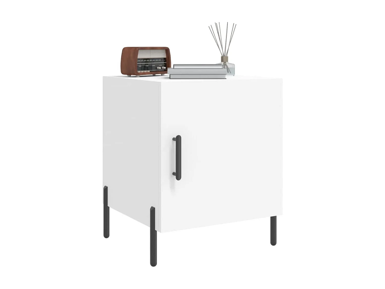 Sulva  Table de chevet blanc 40x40x50 cm bois d’ingénierie