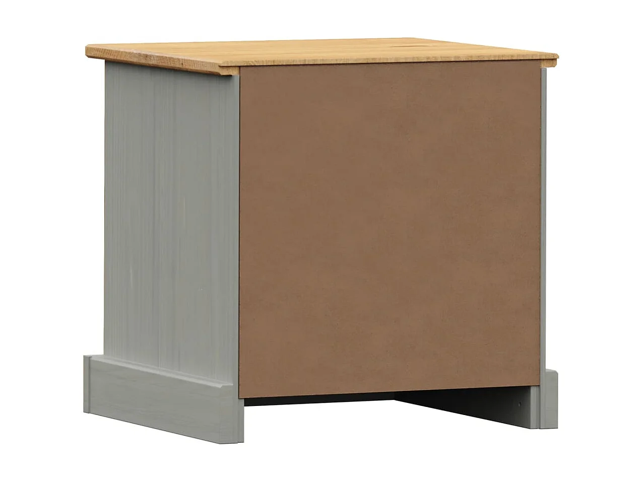 Bryndi  Comodino VIGO Grigio 42x35x42 cm in Legno Massello di Pino