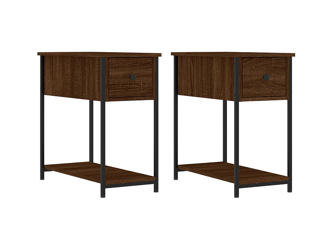 Thera  Tables de chevet 2pcs chêne marron 30x60x60cm bois d'ingénierie