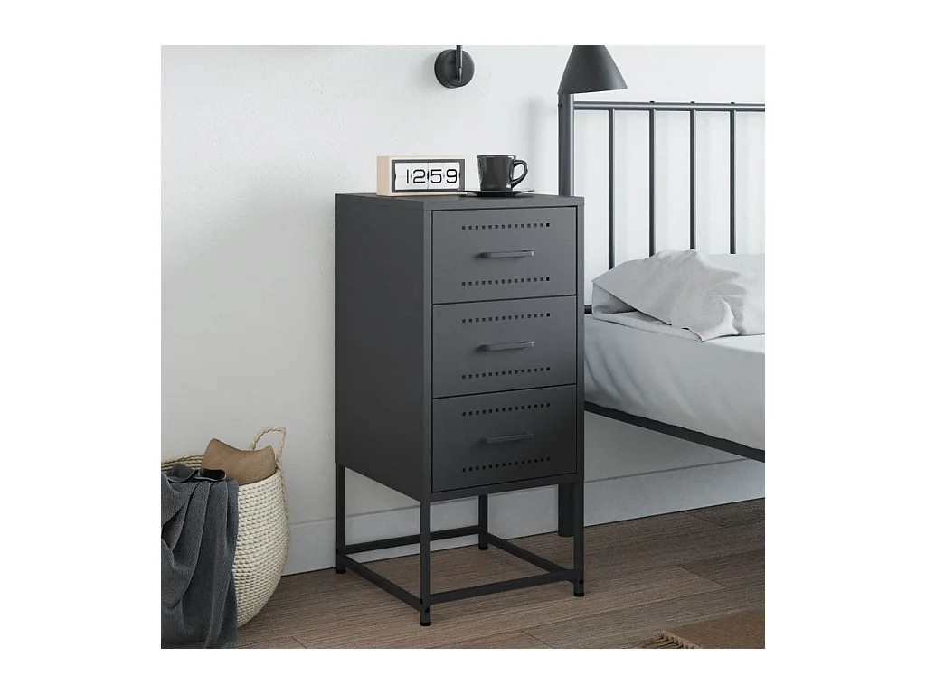 Isle of Hope  Table de chevet anthracite 36x39x78 cm acier